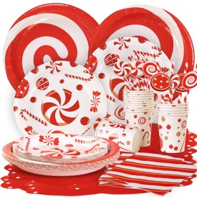 Easy Joy Candy Cane Plates
