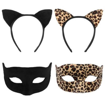 FRCOLOR Cat Ears Headband and Cat Eye Mask…