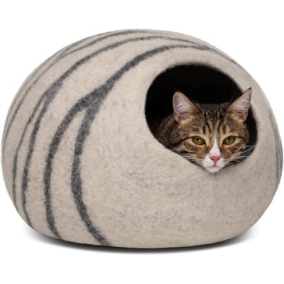MEOWFIA Cat Cave – Premium Felt Cat Bed for…