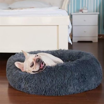 FISTAD Cat Bed, Round Washable Plush Warm Dog Bed…