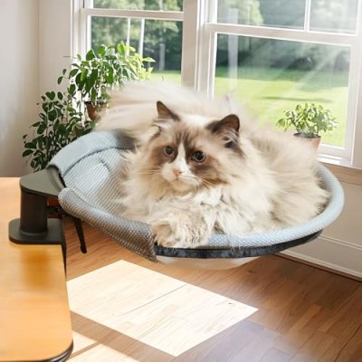 CATISM Cat Desk Bed Soft Round Desktop Bed Desk…