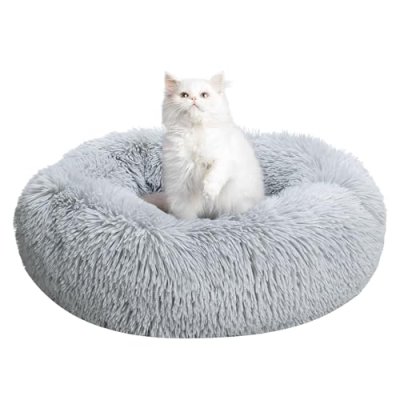 TOHDNC Cat Dog Round Bed, 50cm Cozy Plush Pet Bed…