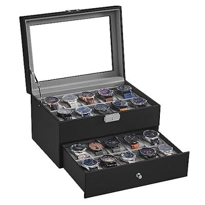 SONGMICS Watch Box with Glass Lid