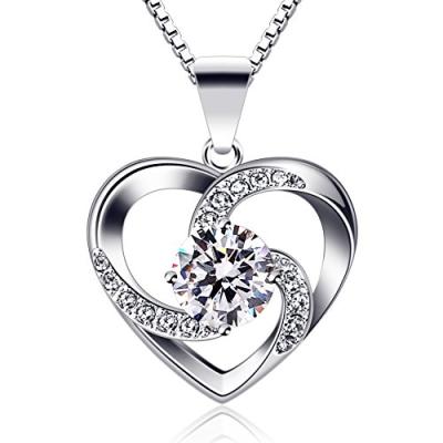 B.Catcher Heart Necklace with Cubic Zirconia Pendant