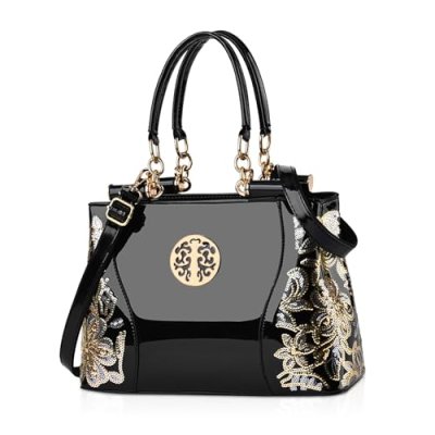 NICOLE & DORIS Patent Leather Hobo Bag