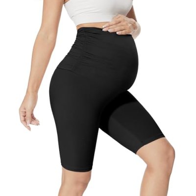 QGGQDD Maternity Biker Shorts Over Belly High…