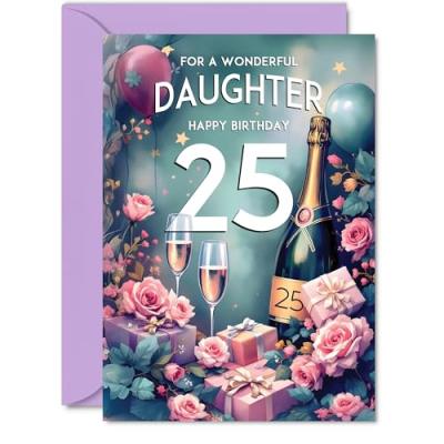 Daughter 25th Birthday Card - A5 Greeting Card