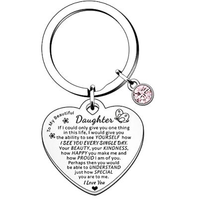 HULALA Daughter Heart Keychain