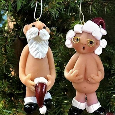 Naughty Santa Ornament