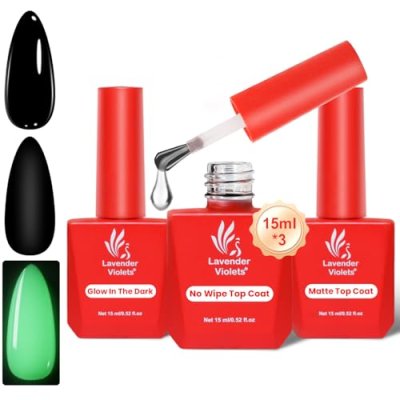 Lavender Violets 3-Pack Gel Top Coat Set -15ml No…