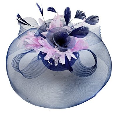 Navy and Pink Fascinator