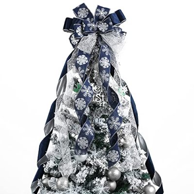 MEEDEE Navy Blue Tree Topper - 12 inch Wide…