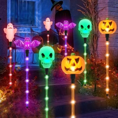 MaxAwe 8 Pack Outside Halloween Pathway Lights, 4…