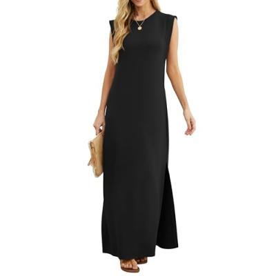 GRECERELLE Maxi Dress with Split and Pockets