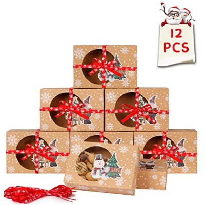 Fayavoo 12pcs Christmas Cookie Gift Boxes With…