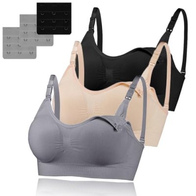 Baycat 3 Pack Women's Nursing Bra, Seamless Wire…