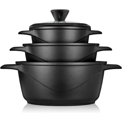 briebe Cookware Set 6 Piece, 3 Cast Aluminium…