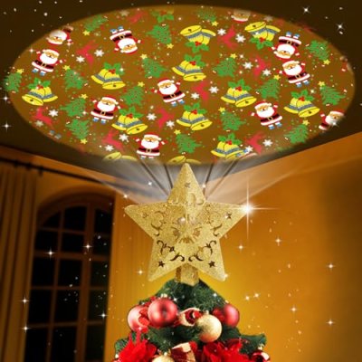 Ubrvhrt Star Christmas Tree Topper Lighted with…