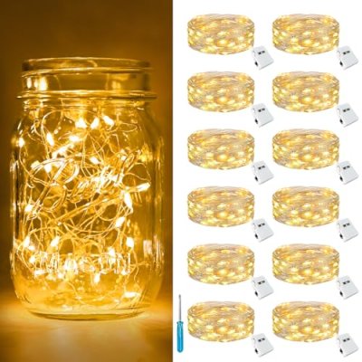 btfarm 12 Pack 3 Modes LED Fairy Lights Battery…