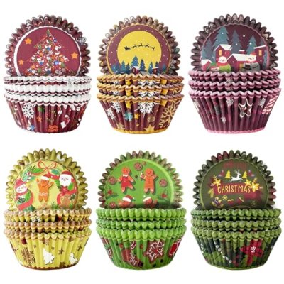 Gcardist Christmas Cupcake Liners