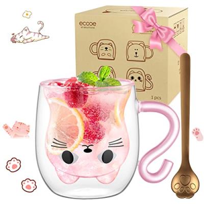 Ecooe Cute Cat Glass Mug