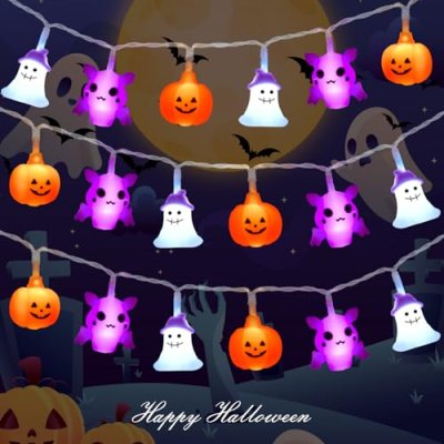 Gcstnn Halloween Decorations Lights, 9.84FT 20LED…