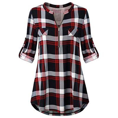 Odosalii Women's Plaid Tunic