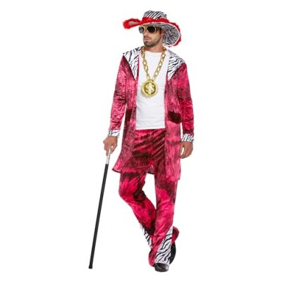 HENBRANDT Adult Men’s Red Velvet Suit with Zebra…