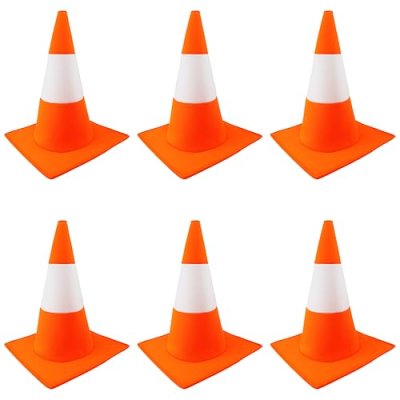 Adults Traffic Cone Hat - Pack of 6 - Tall Orange…