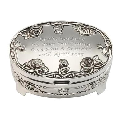 De Walden Silver Plated Trinket Jewellery Box