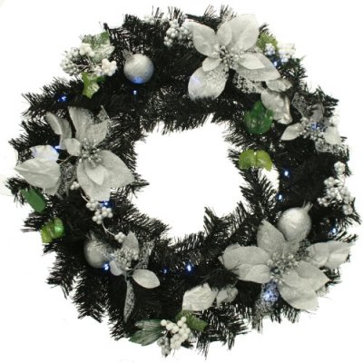 WeRChristmas Pre-Lit Decorated Wreath Illuminated…