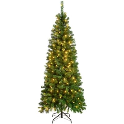 WeRChristmas Pre-Lit Slim Christmas Tree