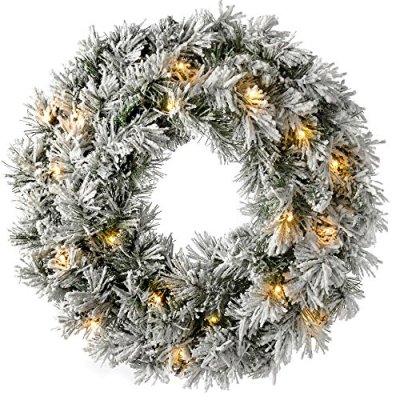 WeRChristmas Pre-Lit LED Snow Flocked Spruce…