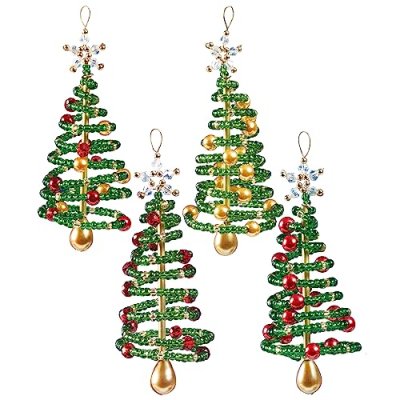 SOLID OAK Beaded Ornament KIT, Christmas Tree…