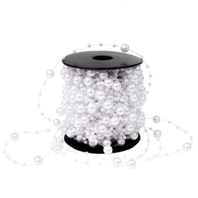 LOAVER Pearl Bead Garland, 98.5 ft