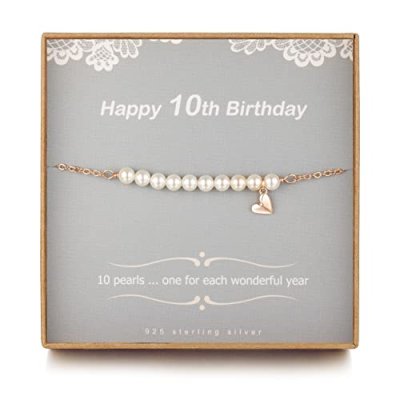 TISSGIRL Pearl Bracelet for 10 Year Olds