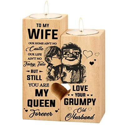 Heart-Shaped Wooden Candlestick