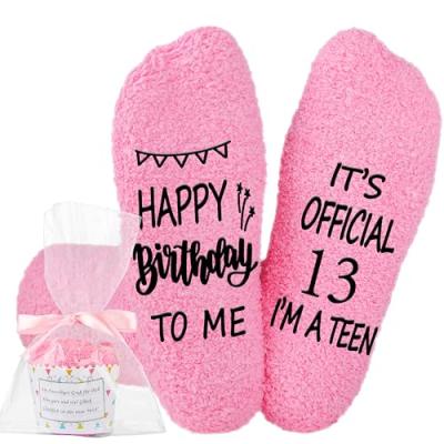 Jeasona Girls 13th Birthday Fluffy Slipper Socks