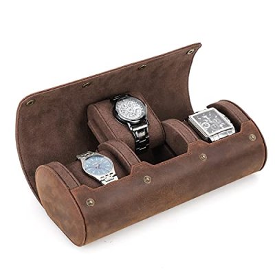 Leather Watch Case Roll for 3 Watches