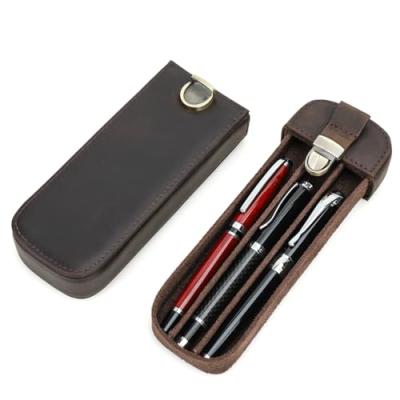 Leather Pen Case with 3 Pens Holder
