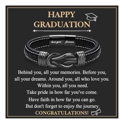 EYQV Leather Bracelet Graduation Gifts for Him