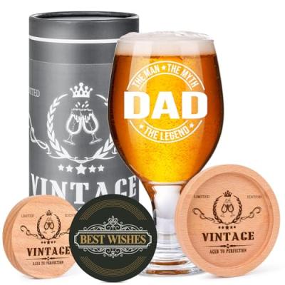 Tecanne Beer Glass Gift Set for Men
