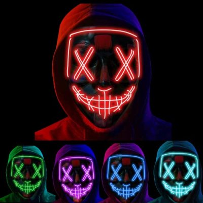 Red Purge Light Up LED Mask - Halloween Costume…