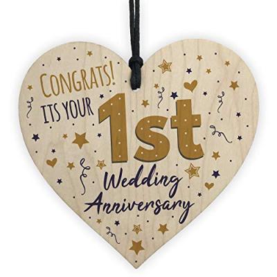 Wedding Anniversary Wooden Heart
