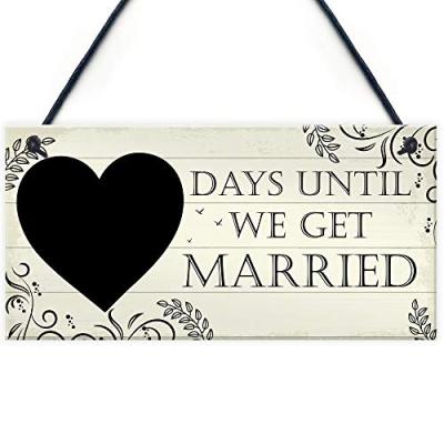 Wedding Countdown Chalkboard Plaque Sign