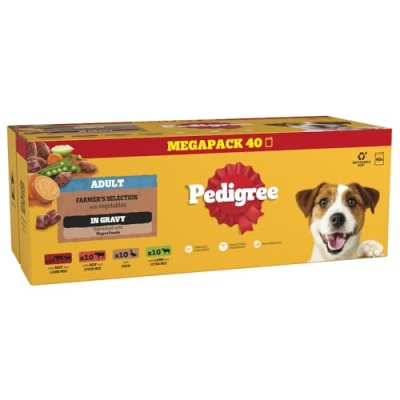 Pedigree Wet Dog Food, 40 Pouches