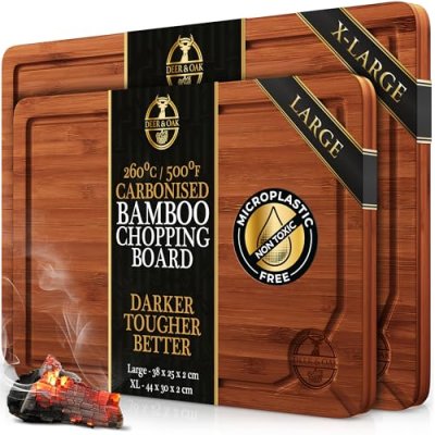 Deer & Oak Carbonised Wooden Chopping Board Set -…