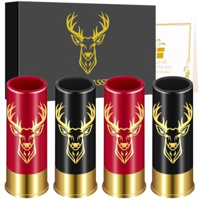 Deer Head Plastic Shot Glasses, Set of 4 with…
