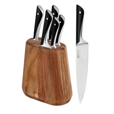 Tefal JO 'The Knife Series' 5PC + Knife Block Set…