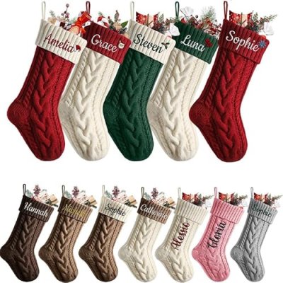 Heflashor Personalized Christmas Stockings, 18”…